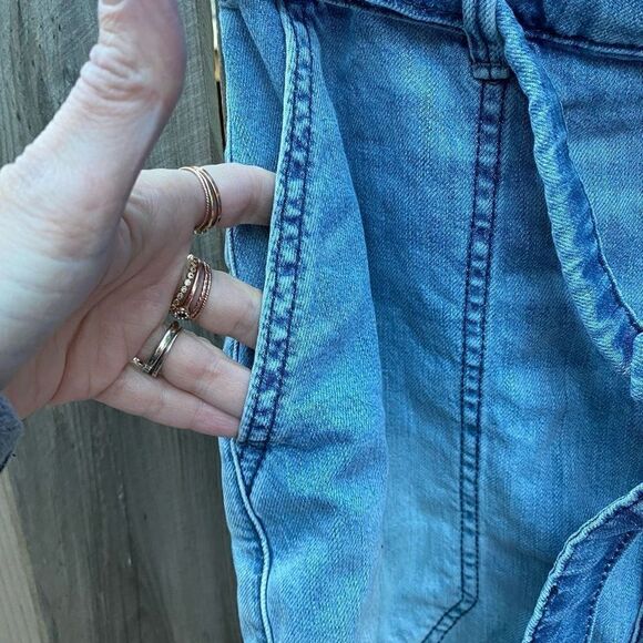 Free People Splendor in The Grass Denim Paperbag Waist Mini Skirt size 6 - Picture 9 of 11